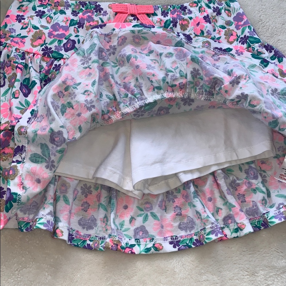 Cynthia Rowley Pink Purple Ruffle Skort 10/12 EUC Floral Skirt - Picture 4 of 7
